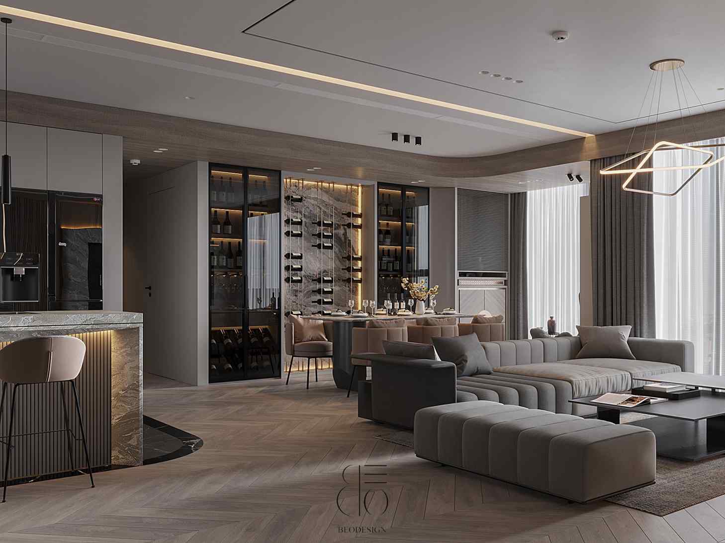 Thiết Kế Nội Thất Chung Cư Anh Quân Hanjardin